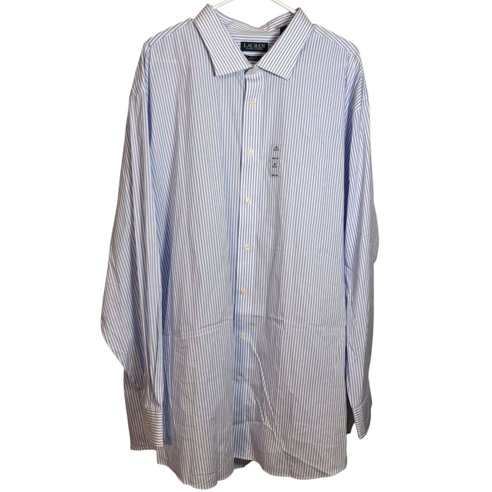 Lauren Ralph Lauren Men’s 20 Tall 36/37 Performance Stretch Blue Stripe Shirt